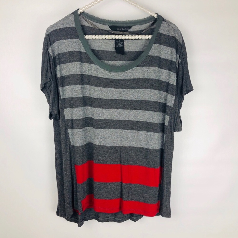 Calvin Klein Jeans | Gray and Red Blouse